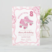 パステルレトロレッツスケートバースデーパーティー 招待状 (スタンド正面)