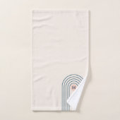 パステルレトロ抽象芸術ジオメトリックラインアーチ バスタオルセット (ハンドタオル)