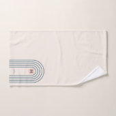 パステルレトロ抽象芸術ジオメトリックラインアーチ バスタオルセット (ハンドタオル)