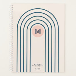 パステルレトロ抽象芸術ジオメトリックラインアーチ プランナー手帳
