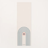 パステルレトロ抽象芸術ジオメトリックラインアーチ ヨガマット (正面)