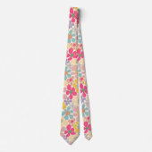 パステルレトロ波状花 ネクタイ (正面)