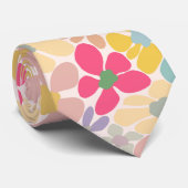 パステルレトロ波状花 ネクタイ (ロール)