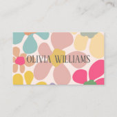 パステルレトロ波状花 名刺 (正面)