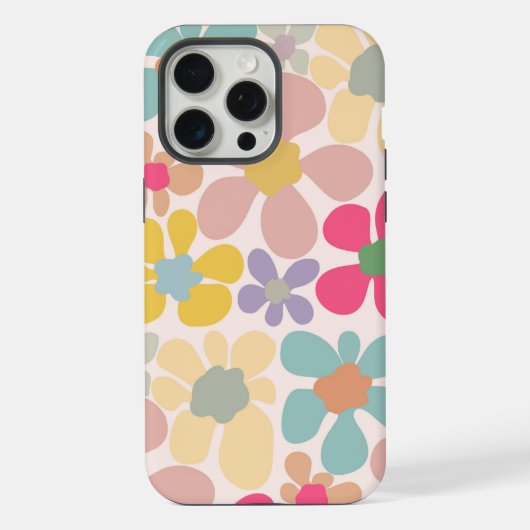 パステルレトロ波状花 iPhoneケース (裏面)