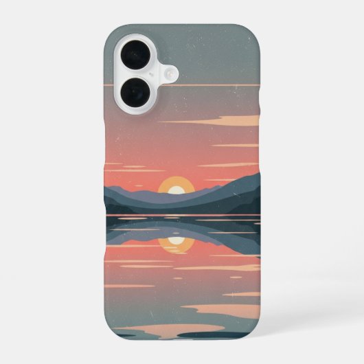 パステルレトロ湖 iPhone 16ケース (裏面)