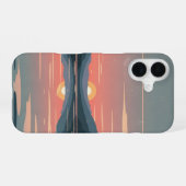 パステルレトロ湖 iPhone 16ケース (裏面横)