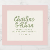 パステルレトロ結婚手書ききらめくズワインラ スパークリングワインラベル (シングルラベル)