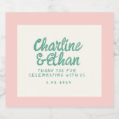 パステルレトロ結婚手書き スパークリングワインラベル (シングルラベル)