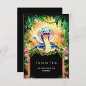パステルレプタイズスネーク誕生日 サンキューカード (正面/裏面)