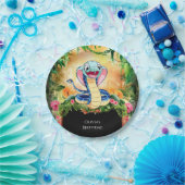 パステルレプタイズスネーク誕生日 ペーパープレート (パーティー)