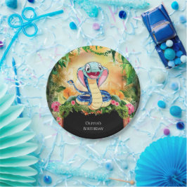 パステルレプタイズスネーク誕生日 ペーパープレート