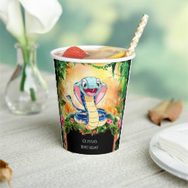 パステルレプタイズスネーク誕生日 紙コップ