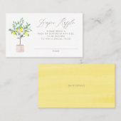 パステルレモンツリーベビーシャワーおむつラッフルカード プレイスカード (正面/裏面)