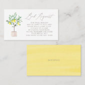 パステルレモンツリーベビーシャワーブックリクエストカード プレイスカード (正面/裏面)