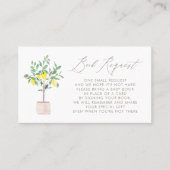 パステルレモンツリーベビーシャワーブックリクエストカード プレイスカード (正面)