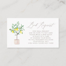 パステルレモンツリーベビーシャワーブックリクエストカード プレイスカード