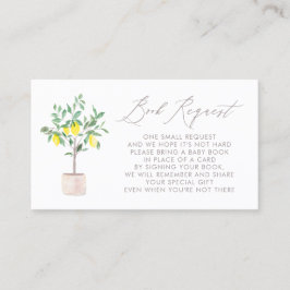 パステルレモンツリーベビーシャワーブックリクエストカード プレイスカード