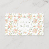 パステルレンジバラ花ボヘミアン結婚ズ プレイスカード (裏面)