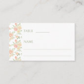 パステルレンジバラ花ボヘミアン結婚ズ プレイスカード (正面)