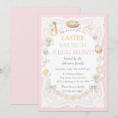 パステルレースのイースターブランシュ&イースターエッグハント招待状 招待状 (正面/裏面)