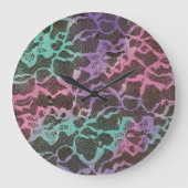 パステルレースパターンラウンドウォールクロック ラージ壁時計 (正面)