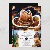 パステルロデオカウボーイ誕生日 招待状 (正面/裏面)