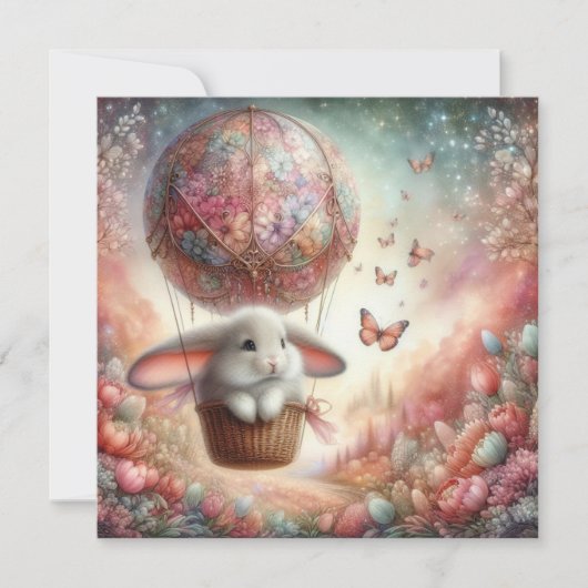 パステルロプイヤーバニーイースターエッグホットエアバルーン シーズンカード (正面)