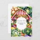 パステルローカル成長農家市場誕生日 サンキューカード (正面/裏面)