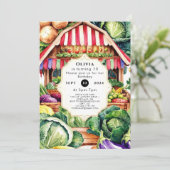 パステルローカル成長農家市場誕生日 招待状 (スタンド正面)
