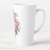 パステルローズと芍薬の水彩フラワー カフェラテマグ (右)
