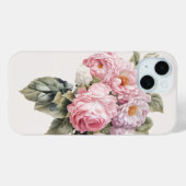 パステルローズと芍薬の水彩フラワーiPhoneケース Case-Mate iPhoneケース (裏面 (横))