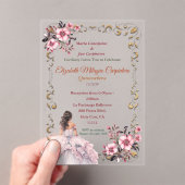 パステルローズウォーター赤面ピンクキンセアニラ アクリル招待状 (インサイチュ (ポータブル))