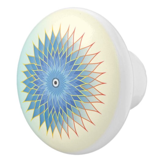 パステルロータスフラワーメディテーションマンダラ セラミックノブ (右)