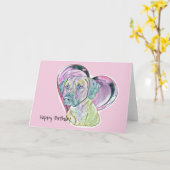 パステルローデシアンリッジバックステンドグラスハート    カード (黄色い花)