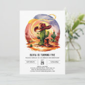 パステルワイルドウエストカウボーイ誕生日 招待状 (スタンド正面)