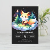 パステルワイルドキツネ誕生日デジタル 招待状 (スタンド正面)