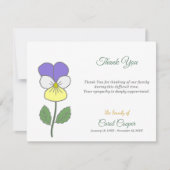 パステルワイルドパンジー葬儀サンキューノートカード サンキューカード (正面)