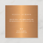 パステルワイルドフラワーと金属の銅モノグラム スクエア名刺 (裏面)