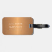 パステルワイルドフラワーと金属の銅モノグラム ラゲッジタグ (裏面横)