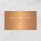 パステルワイルドフラワーと金属の銅モノグラム 名刺 (裏面)