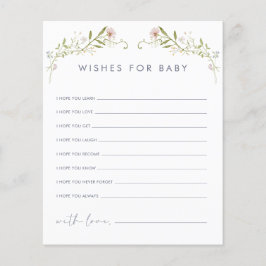 パステルワイルドフラワーウィッシュベビーカード