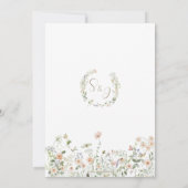 パステルワイルドフラワーガーデンデリケート結婚フローラ 招待状 (裏面)