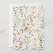 パステルワイルドフラワーガーデンデリケート結婚フローラ 招待状 (裏面)