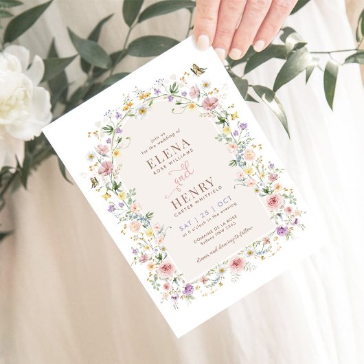 パステルワイルドフラワーガーデンフェアヤタレ結婚ス 招待状