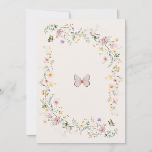 パステルワイルドフラワーガーデンベビーシャワーブランチ 招待状 (裏面)