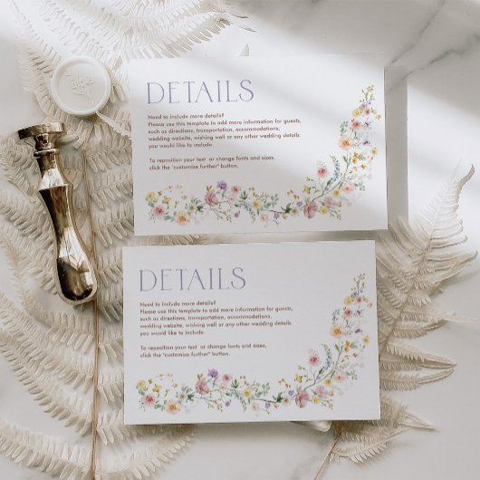 パステルワイルドフラワーガーデン結婚フローラ詳細 エンクロージャーカード