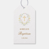 パステルワイルドフラワーズバプティスギフトラベル ギフトタグ (正面)