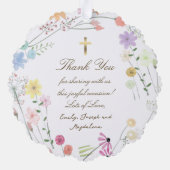 パステルワイルドフラワーズバプテ感謝していィスキミ オーナメントカード (裏面)