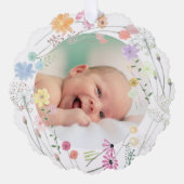 パステルワイルドフラワーズバプテ感謝していィスキミ オーナメントカード (正面)